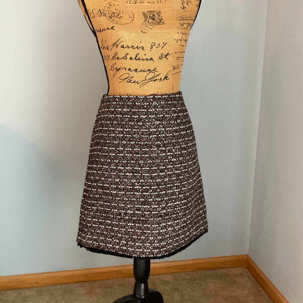 Loft Outlet Skirt Sparkly Black Red White Blend